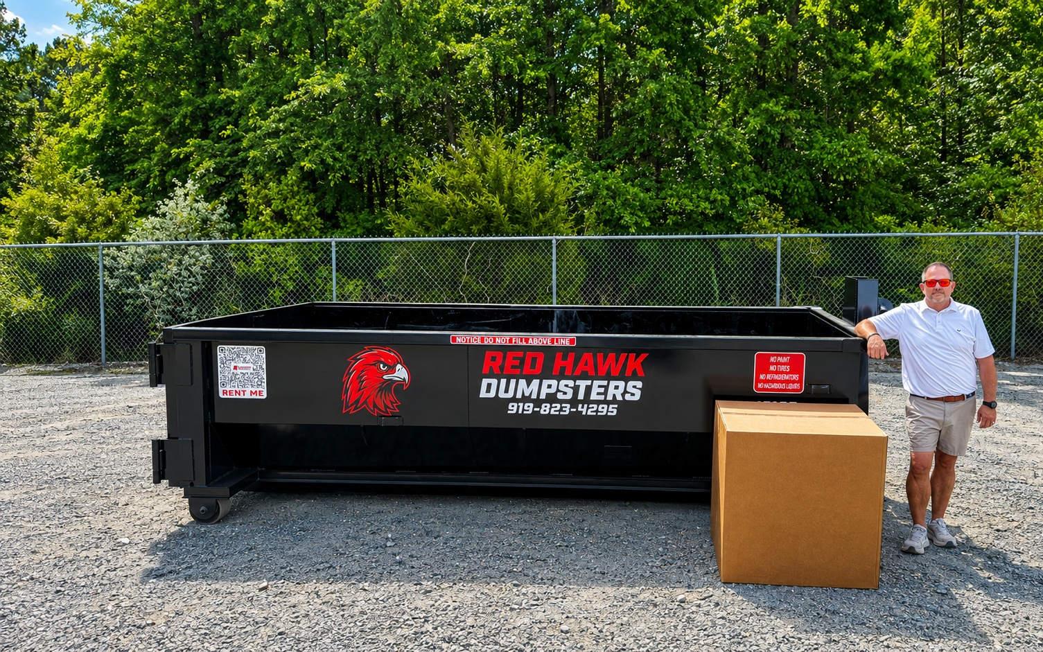 13 Yard Red Hawk Dumpster